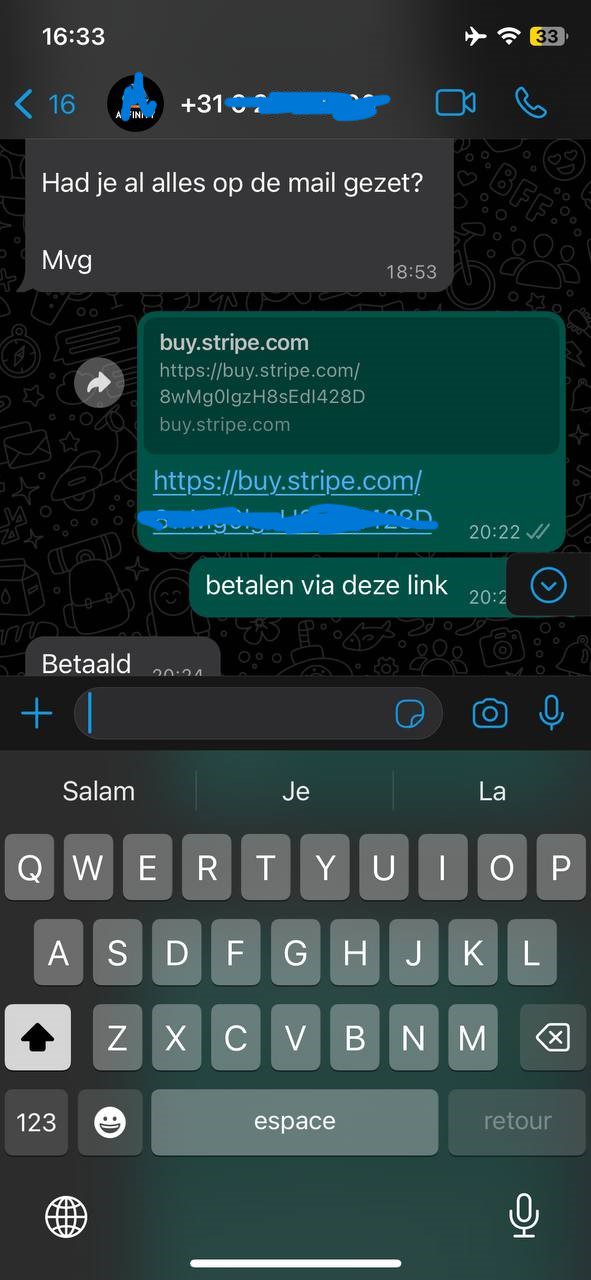 WhatsApp klant gesprek